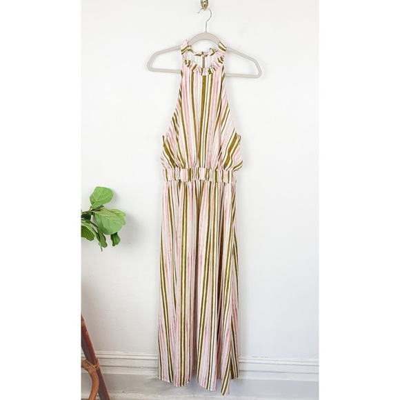 Nine West Striped Halter Sleeveless Maxi Dress Sz XXL - Picture 2 of 9